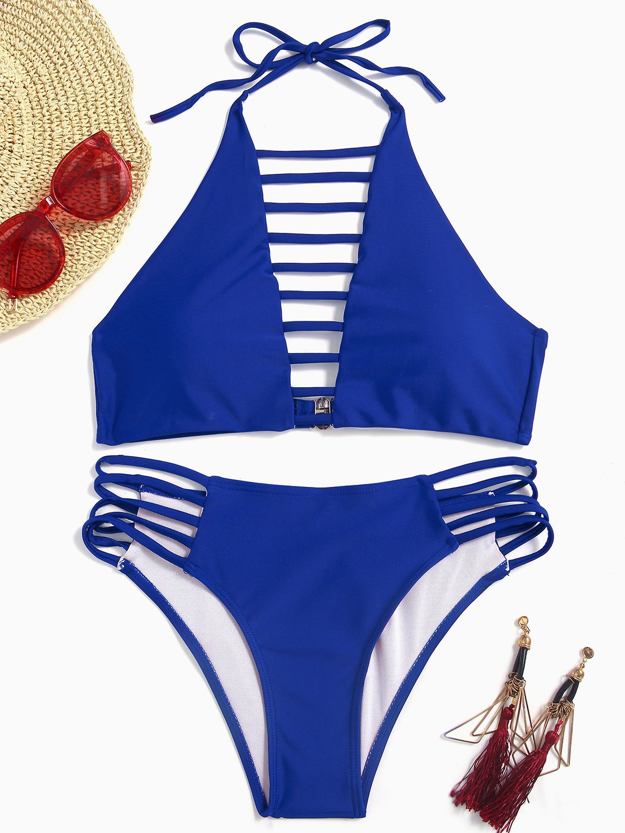 Custom Maroon Halter Bikinis