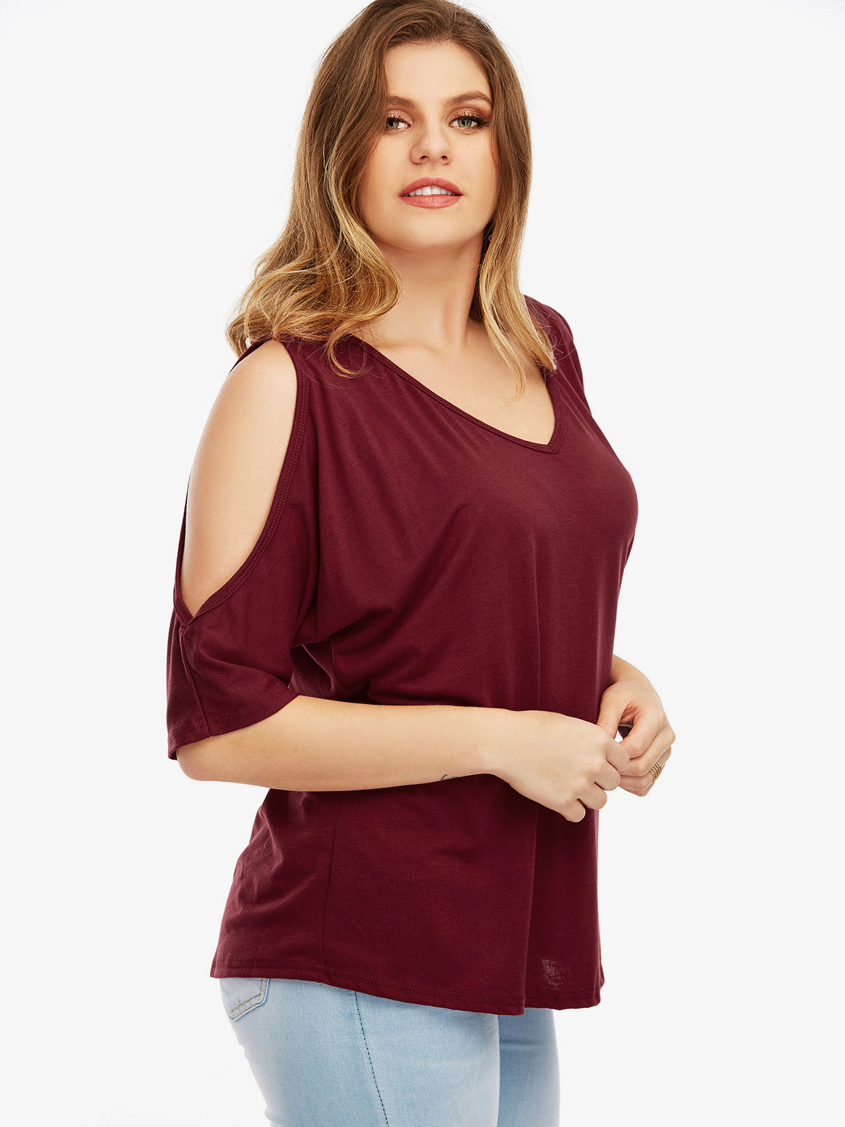 Custom Ladies V-Neck Plus Size Tops