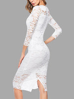 NEW FEELING Womens White Midi Dresses