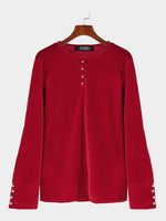 Wholesale Round Neck Long Sleeve Red Top