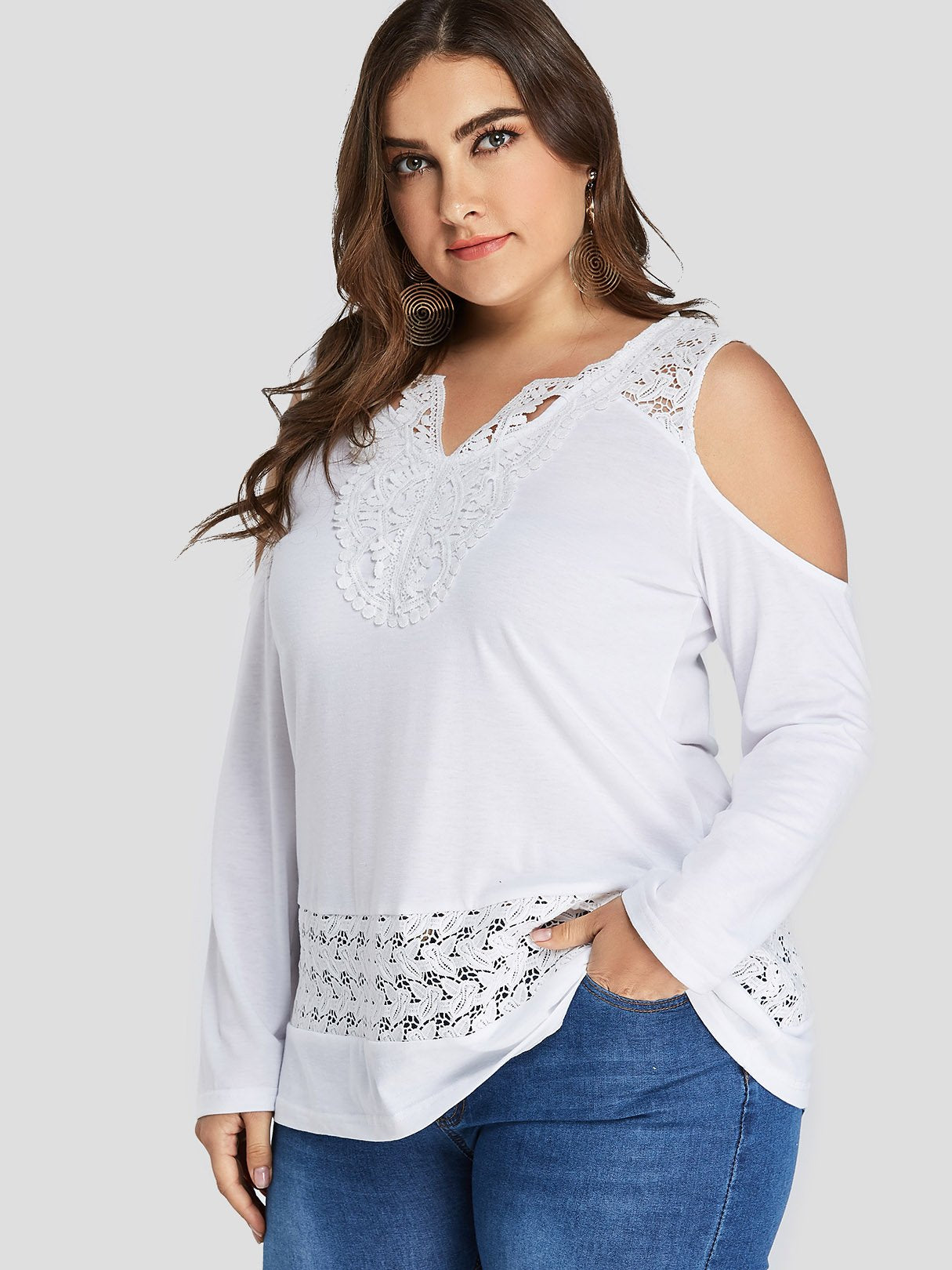 OEM Ladies White Plus Size Tops