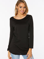 NEW FEELING Womens Black T-Shirts