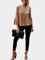 NEW FEELING Womens Khaki T-Shirts
