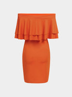NEW FEELING Womens Orange Mini Dresses