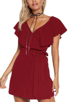 Custom Ladies Burgundy Mini Dresses