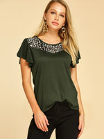 Wholesale Round Neck Leopard Short Sleeve T-Shirts