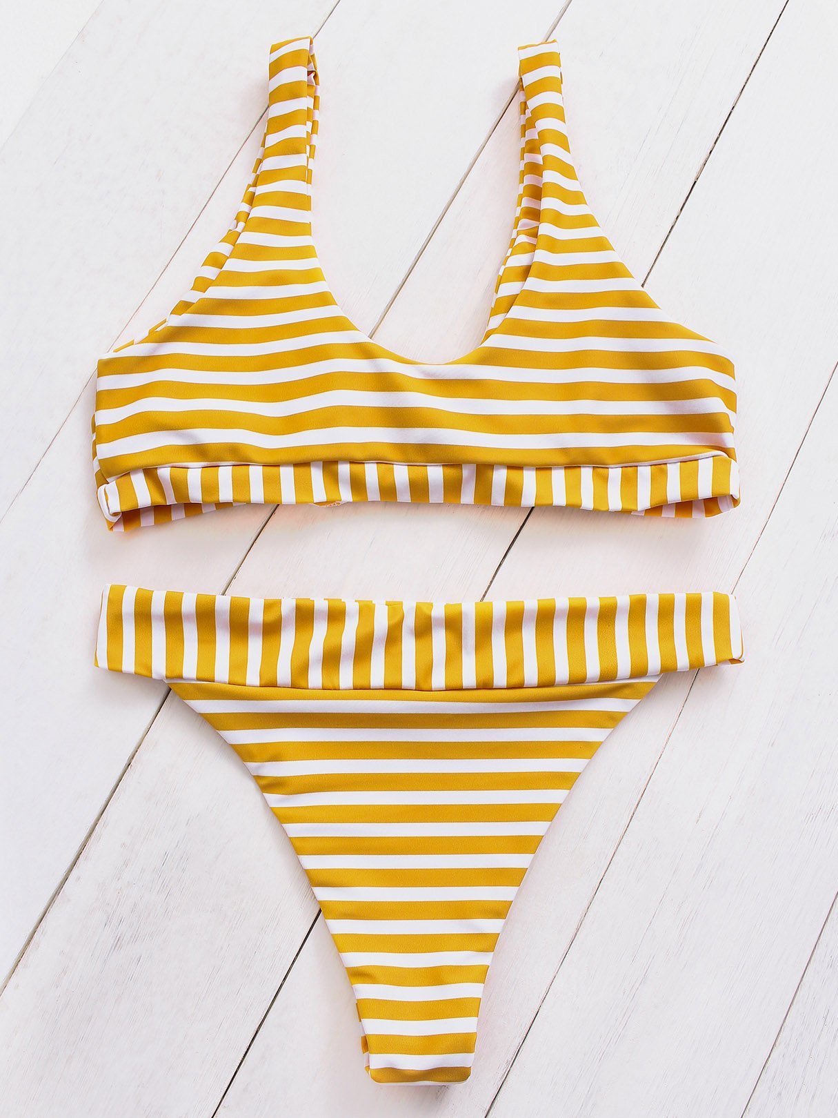NEW FEELING Womens Yellow Bikinis