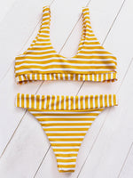 NEW FEELING Womens Yellow Bikinis