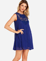 OEM Ladies Blue Casual Dresses