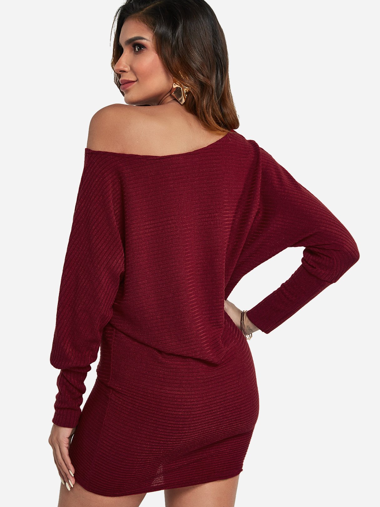 NEW FEELING Womens Burgundy Sexy Dresses