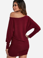 NEW FEELING Womens Burgundy Sexy Dresses