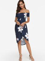 OEM ODM Womens Navy Floral Dresses