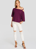 NEW FEELING Womens Purple T-Shirts