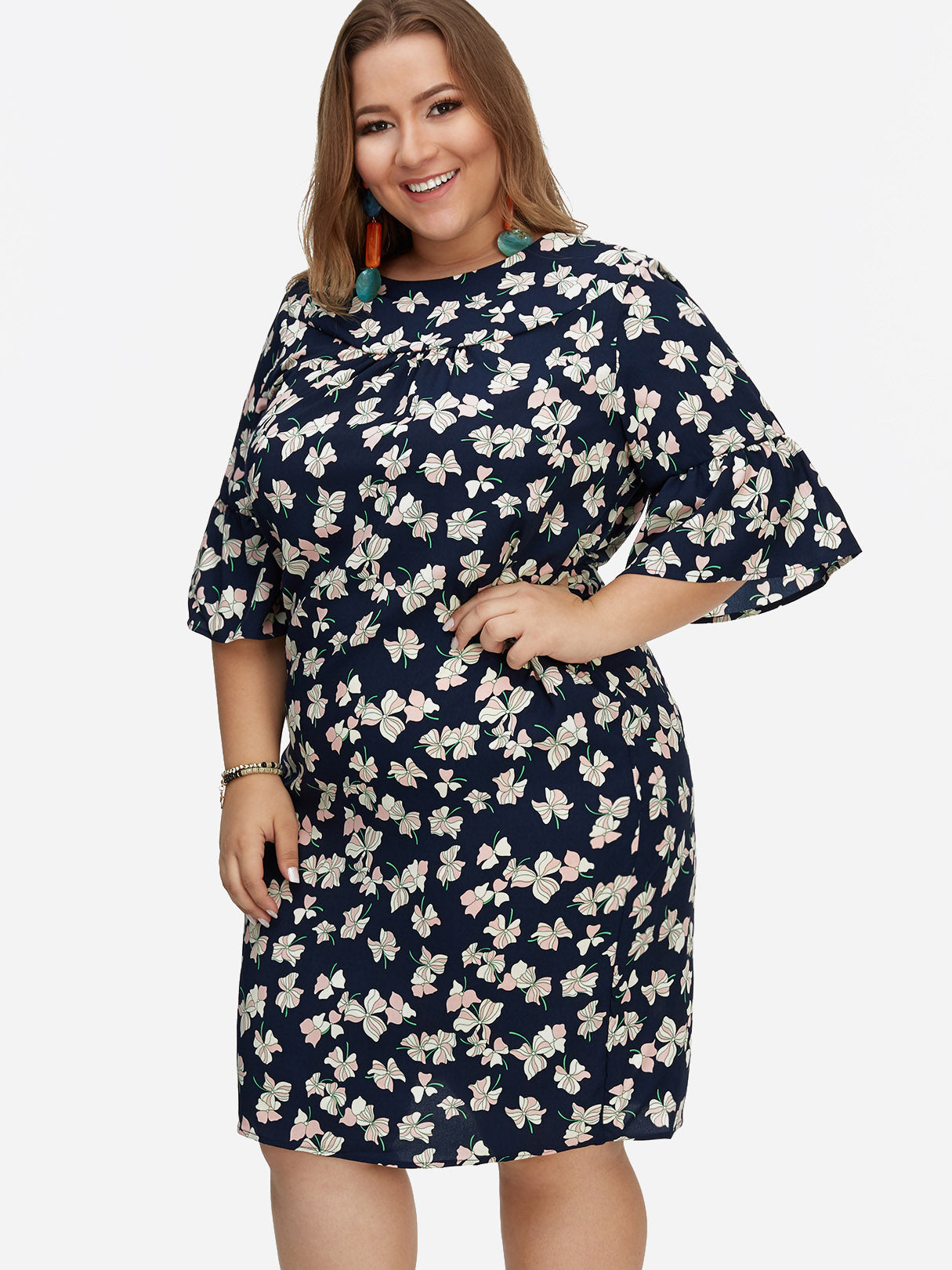 OEM Ladies Navy Plus Size Dresses