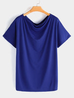 Wholesale One Shoulder Plain Half Sleeve T-Shirts