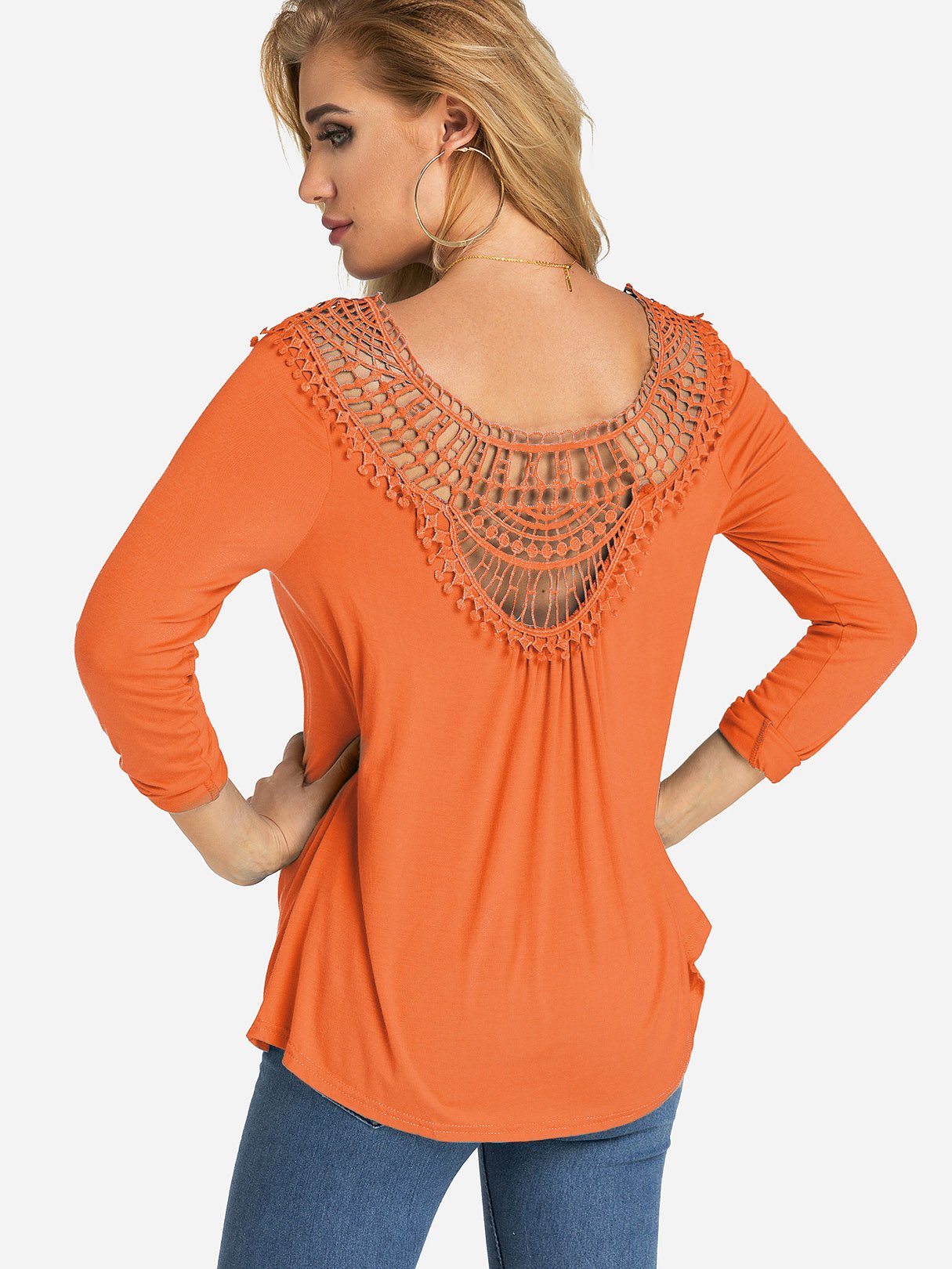 NEW FEELING Womens Orange T-Shirts