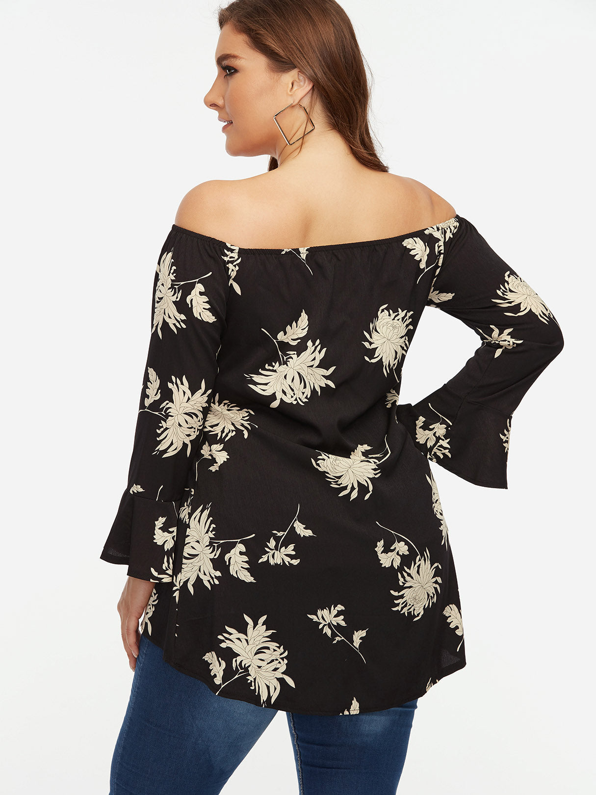 NEW FEELING Womens Floral Plus Size Tops