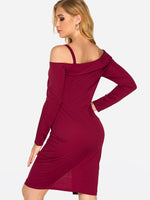NEW FEELING Womens Burgundy Sexy Dresses