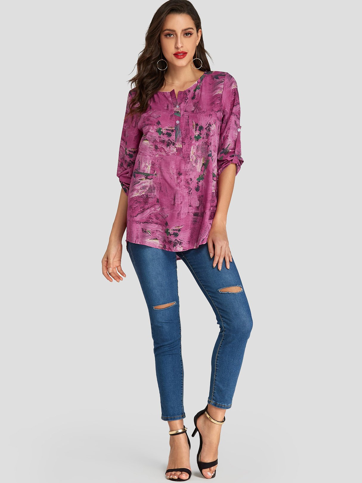 NEW FEELING Womens Pink Blouses