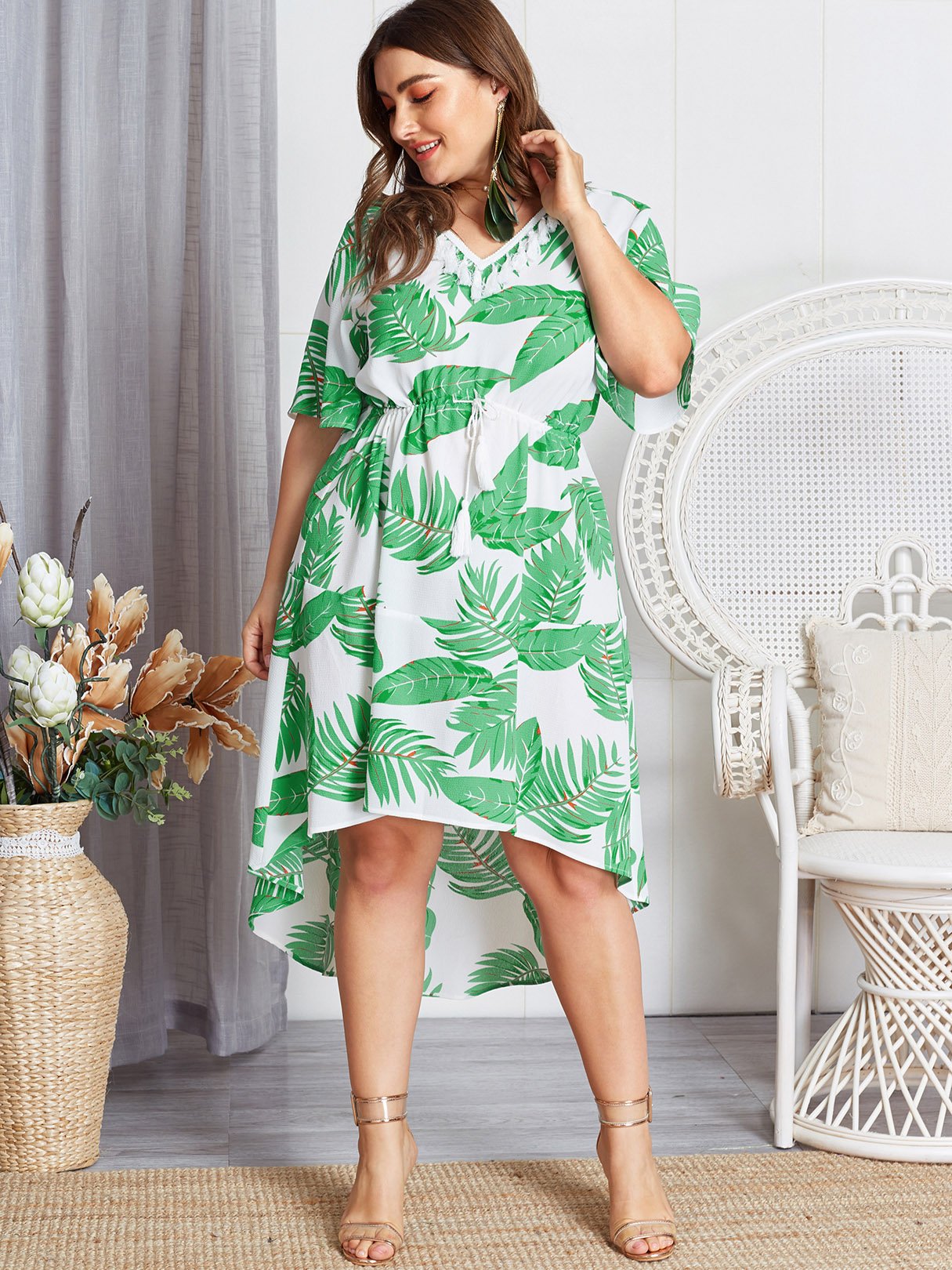 OEM ODM Womens Half Sleeve Plus Size Dress