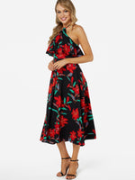 OEM Ladies Black Floral Dresses