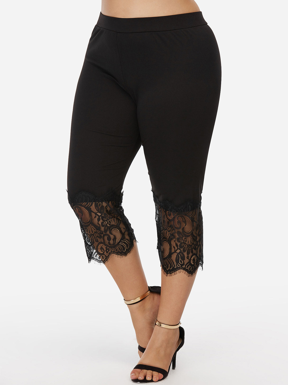 NEW FEELING Womens Black Plus Size Bottoms