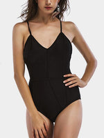Wholesale V-Neck Sleeveless Floral Print One-Pieces Swimsuits