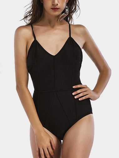 Wholesale V-Neck Sleeveless Floral Print One-Pieces Swimsuits