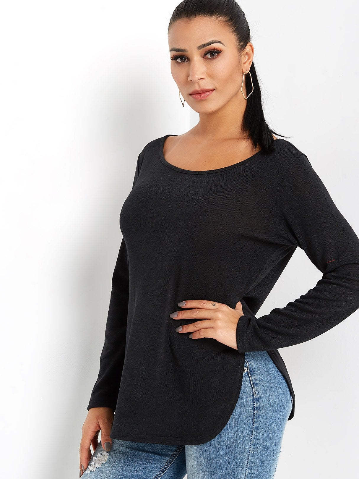 OEM Ladies Black T-Shirts