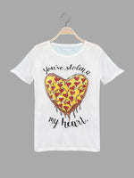 Wholesale Round Neck Printed Short Sleeve White Fashion Tee