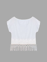 NEW FEELING Womens White Cover-Ups