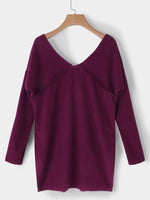 NEW FEELING Womens Burgundy T-Shirts