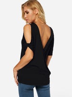 NEW FEELING Womens Black T-Shirts