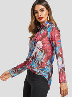 Custom Womens Floral Print Blouses