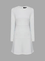 Wholesale White Round Neck Long Sleeve Plain Fashion Mini Dress
