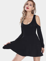 Wholesale Black Scoop Neck Sexy Dress