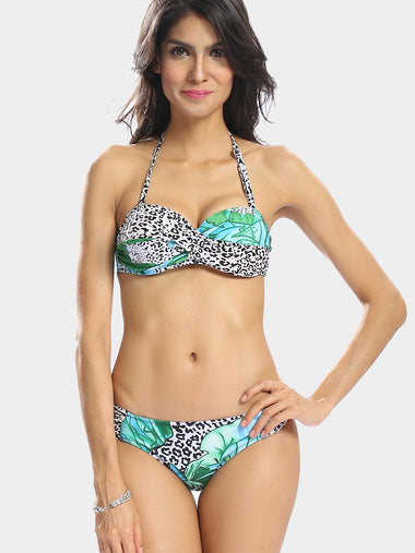 Wholesale Tropical Printed Halter Bikini Set