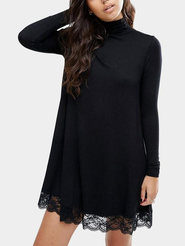 Wholesale Black Plain Lace Sexy Dresses