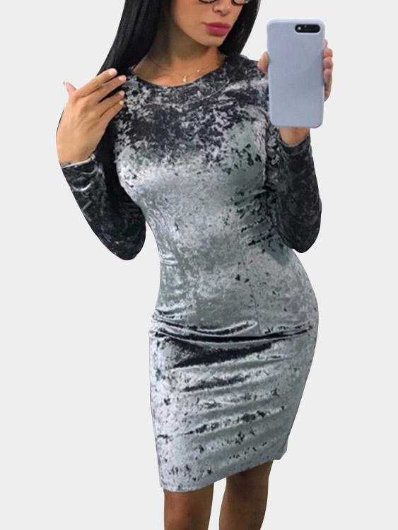 OEM Ladies Grey Midi Dresses