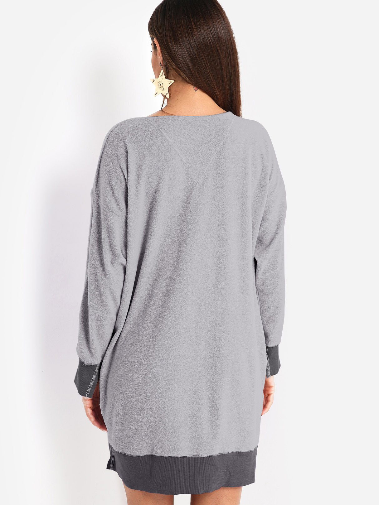 NEW FEELING Womens Grey Shirt Dresses