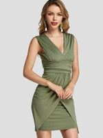 NEW FEELING Womens Army Green Mini Dresses
