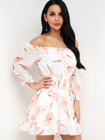 OEM Ladies White Floral Dresses