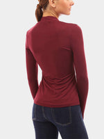 NEW FEELING Womens Burgundy T-Shirts