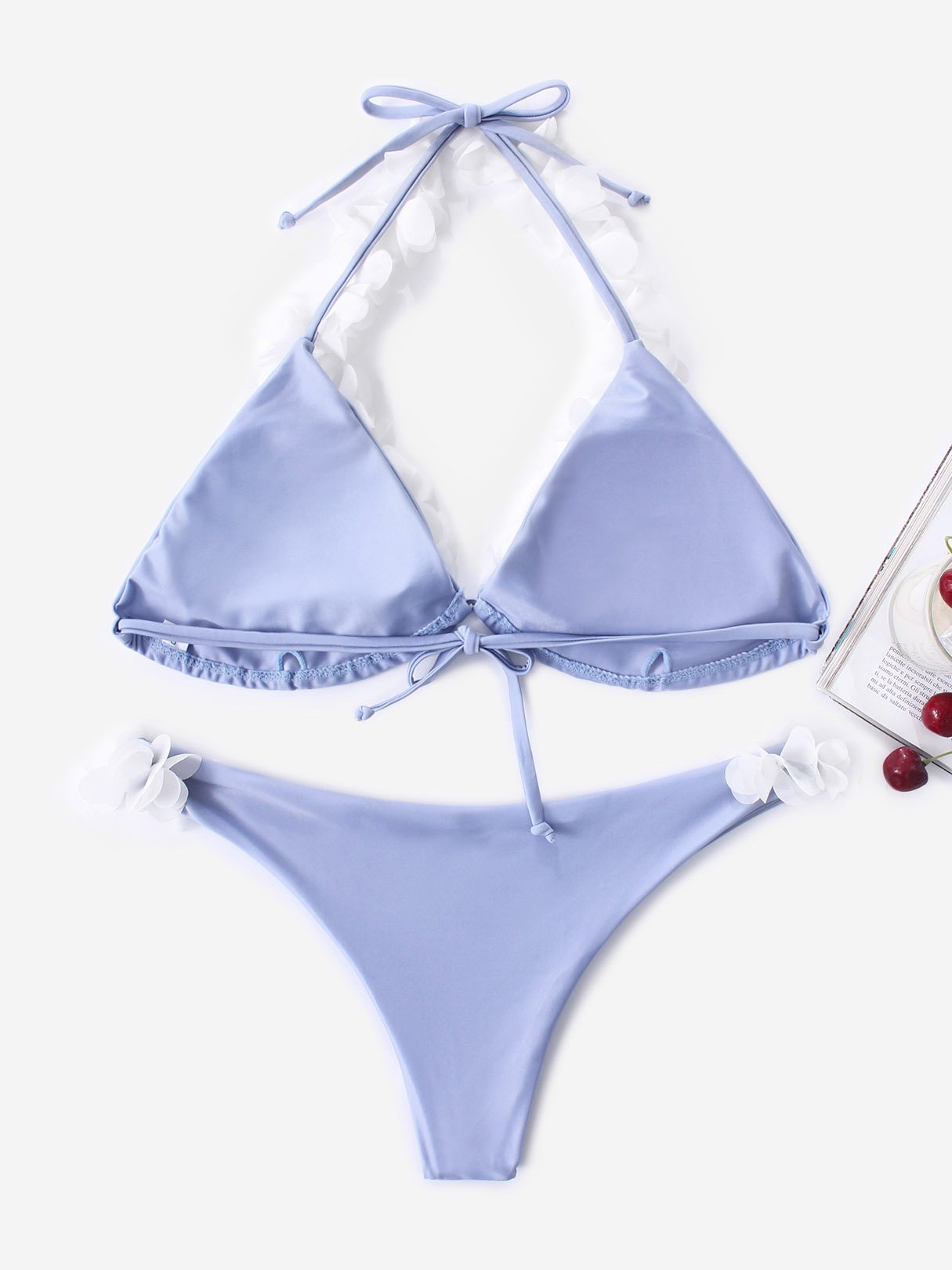 NEW FEELING Womens Sky Blue Bikinis