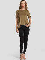 NEW FEELING Womens Camel T-Shirts
