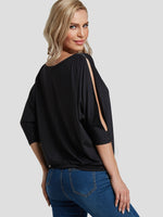 NEW FEELING Womens Black T-Shirts