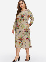 Custom Plus Size Floral Print Dresses
