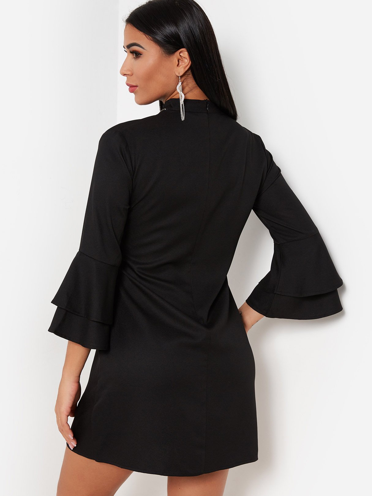 NEW FEELING Womens Black Casual Dresses
