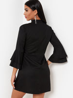 NEW FEELING Womens Black Casual Dresses