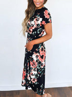 OEM Ladies Black Floral Dresses